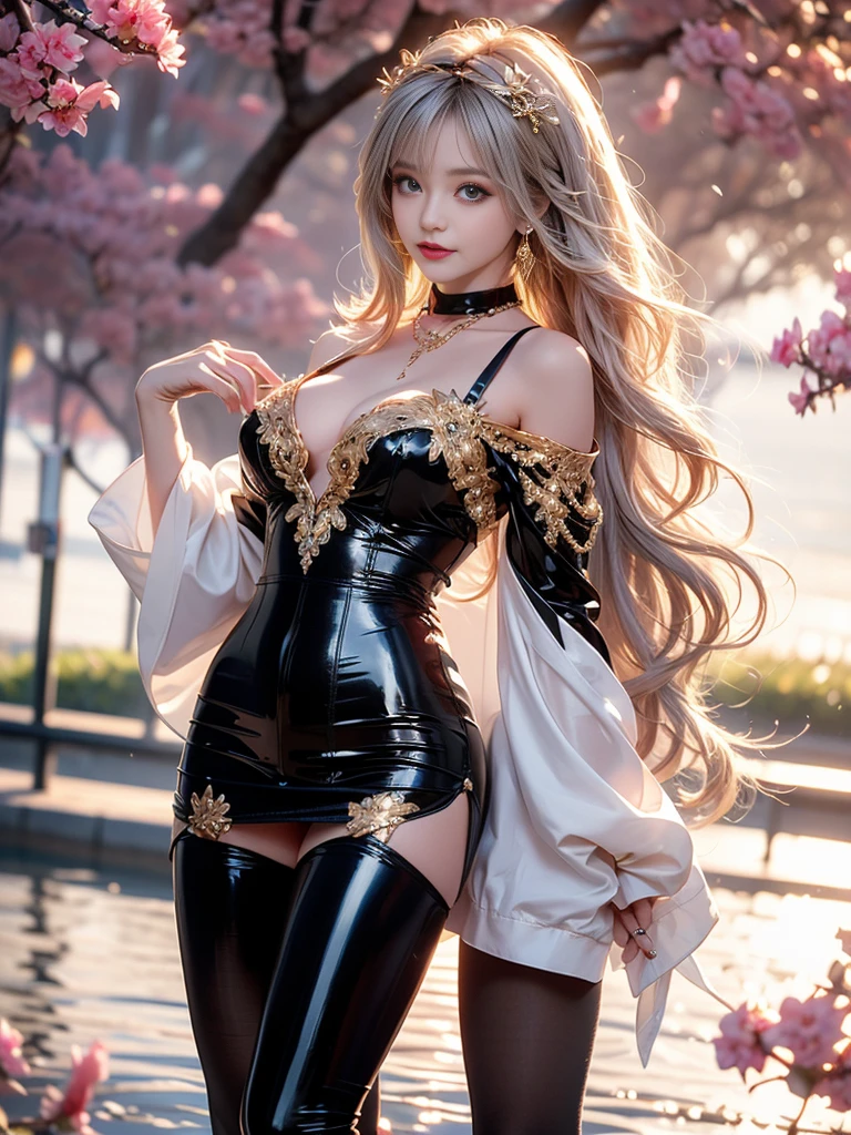 NSFW,table top、full:1.3、stand、8k、。.3D、realistic、super micro photography、highest quality、Wallpapers with extreme details CG Unity 8k、from below、intricate details、(1 female)、28 years old、(sailor moon:1.6 Super Bishoujo Senshi sailor moon Mer1、Meisha Onfu,Tierra、sailor warrior uniform Sailor:1.5、sailor moon:1.5,Eternal sailor moon)、(Incredibly long and bright blonde twintails:1.4、thin and very long straight twin tail blonde, bun hair、Red round hair ornament for hair bun)、((sailor warrior uniform、sailor color,pregate mini skirt:1.5、Glossy pleated mini skirt:1.3、very large red ribbon on the chest,,,,,、white long latex gloves,red gloves on the elbows、A gorgeous golden tiara on the forehead、Ear Nipple Ring,luxury golden jewelry))、Extremely thin and fitted high gloss white holographic leather、High-gloss white latex high-leg swimsuit that shines like oil,(facial details:1.5、bright blue eyes、Beautifull expression、beautidfull eyes、iris outline, shining eyes、thin唇:1.5、thin and sharp pale eyebrows,、long and thick eyelashes、double eyelashes、thin, thin and muscular,,,、small face、tall and big breasts、perfect proportions、big breasts thin waist、sexy model posing、dynamic pose,visible pores、enchanting smile、perfect hands:1.5、octane rendering、very dramatic picture、(moonの神性,space background、moon明かりの光線、moon、dynamic background、exquisite light and shadow、dynamic angle、detailed background),strong natural light、sunlight、Digital single-lens reflex camera、sharp focus: 1.0、maximum clarity and sharpness
