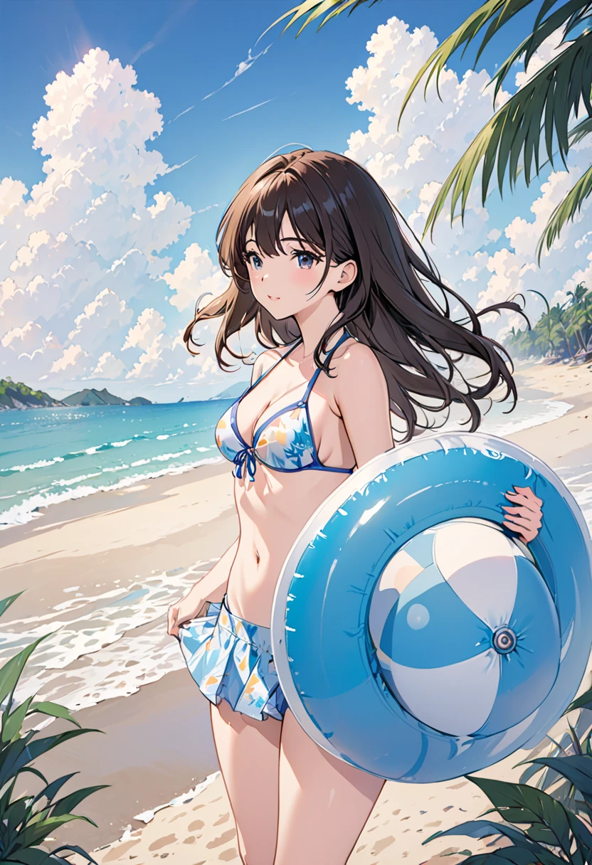 girl,(masterpiece,Highest quality),Street、bangs、(Completely naked),Bare shoulders、黒いhat、Brown eyes、Brown Hair、smile、passionate、hat、Swimwear,long hair、(Underboob),Big Breasts,Micro Camisole、looking at the camera、shoes、Micro Mini Denim Shorts,solo、Are standing、barefoot,Swimwear