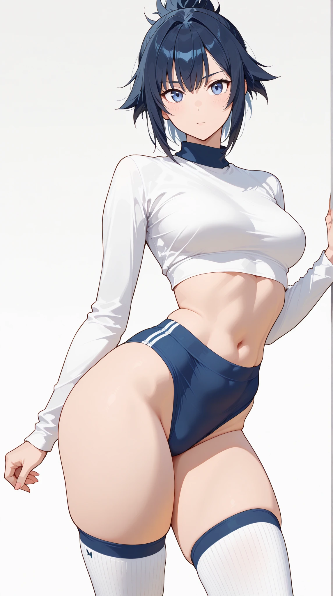 (( Fleet Collection、Kantai Collection、Yao)),(((Nude)))、woman,Cowboy Shot, ((white background))) 、Best image quality, high quality, The background is clear，きれいなwoman, Japanese, detailed, detailed eyes, detailed skin, Beautiful Skin, 超High resolution, (reality: 1.4),とても美しいwoman, A little younger face, Beautiful Skin, thin, (Ultra-photorealism), (High resolution), (8K), (非常にdetailed) 、(Beautiful and detailed eyes), (非常にdetailed), (detailed face), Displaying the viewer, Fine details, detailed face, smile,Straight,Looking Ahead, StraightLooking Ahead, Photo Real,Hairstyle: ponytail、short hair,Brown Hair、smile、Very delicate body、Very flat chest、hair over one eye, from below,Normal limbs