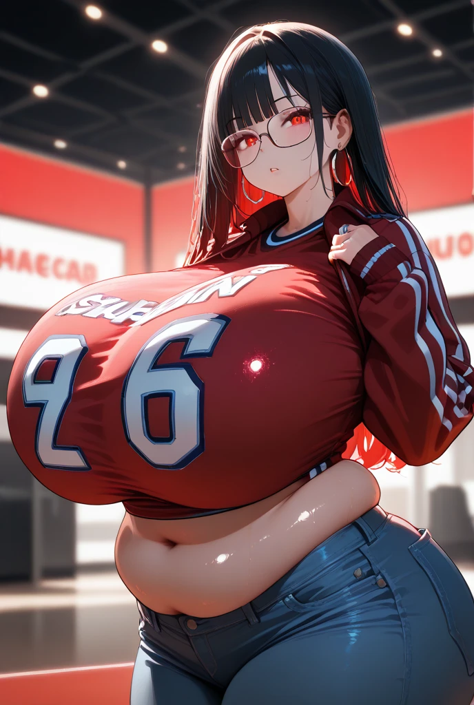 a close up of a woman in a uniform posing for a picture, jaeyeon nam, insanely inflated hips, oppai, sfw huge breasts, korean girl, really large bust, with a large breasts, taejune kim, korean idol, covered sfw huge breasts, beautiful south korean woman, with large breasts, korean woman, she has a jiggly fat round belly