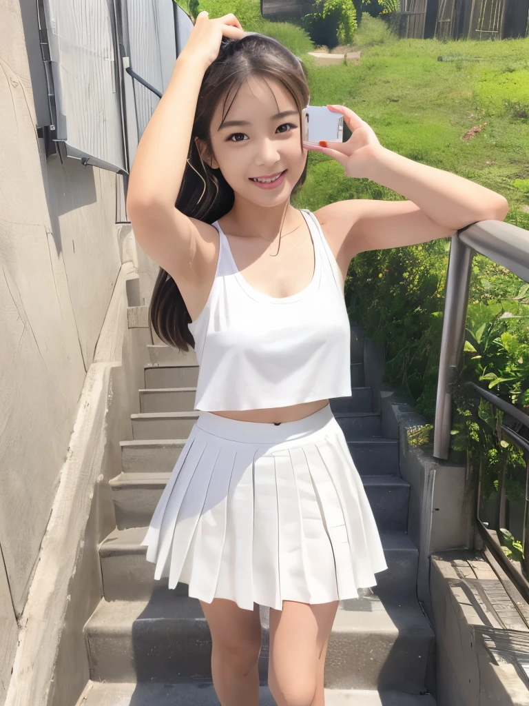 (8k, RAW photo, best quality, masterpiece:1.2), ultra detailed, ultra high res,an extremely delicate and beautiful, extremely detailed, Amazing, finely detail, huge file size, official art, extremely detailed CG unity 8k wallpaper, beach,1girl, short hair, (23 years old:1.2), cute girl, chinesse japan oriental look, sexy look, kawaii,realistic body, ,(white shirt,mini white skirt), outdoors, daylight, public, crowd,dynamic lighting, ultra cinematic scene