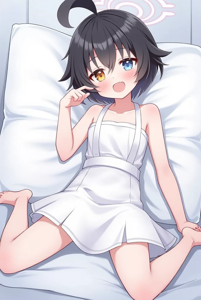 girl with、Lori、short-hair、A dark-haired、on the beds、nudde
