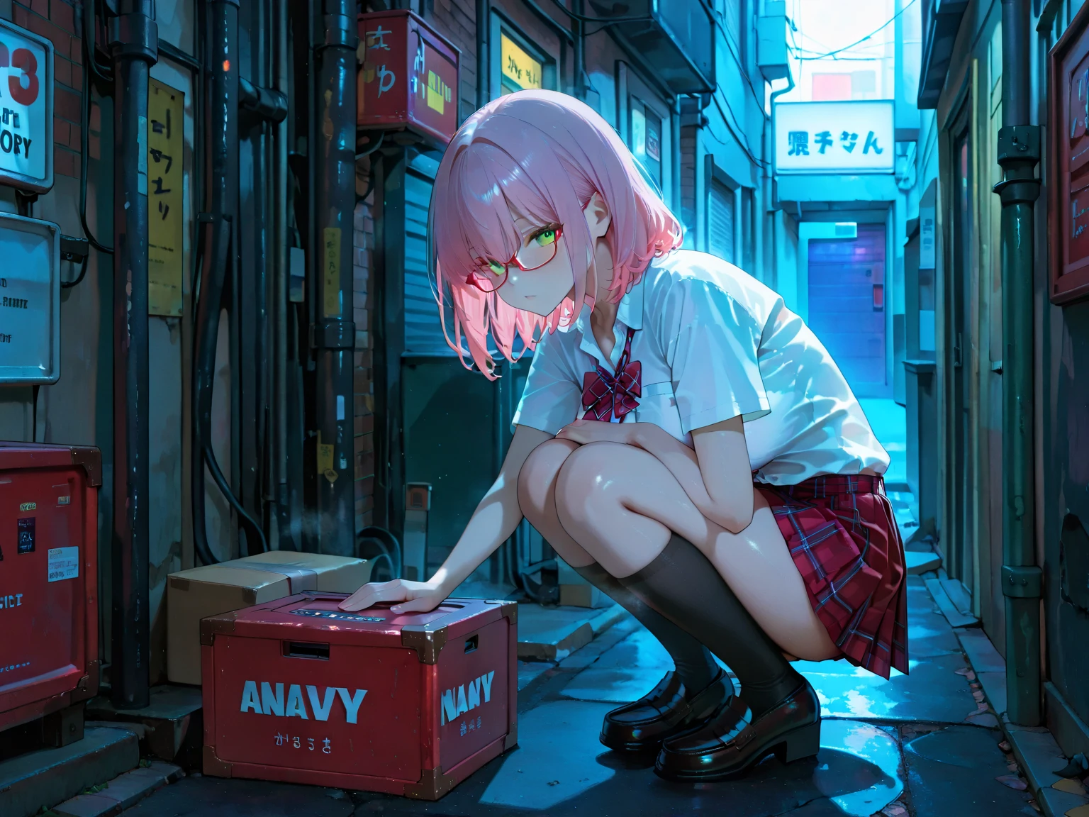 8K(Sitting in the alley, Wearing dirty and torn clothes, Sad face, Under the Rain, At night:1.5)8K(She shyly handed over the love letter., Her face turned red..:1.5)8K((Lazy smile,I'looking for,Naughty face,You're good at drawing faces,Green Eyes))8K(((((high school girl)))8K((Anime Style,Green Eyes,左You're good at drawing eyes,You're good at drawing eyes))(Cute anime face) 8K((Cute anime face,Green Eyes,Eye depiction is good. Left eye depiction is good.))8K((A cute, anime-like, childish face)) 8K((Anime Style,Lazy smile,I'looking for,Naughty face,You're good at drawing faces,Green Eyes:1.3))8K(Shyly handing over a love letter:8K(((((A dull smile,I'm looking for,Naughty face,The facial expression is good)))))