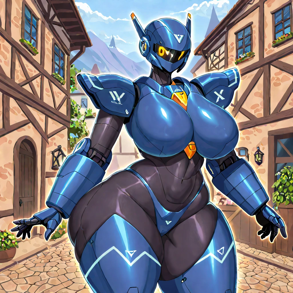 NSFW,masterpiece, Highest quality, Super detailed,, figure,(One girl),Beautifully detailed head, NSFW,high head and body,heavily armed soldier,sky blue color armor,Bikini armor,steam punk style,Steam Street,Helmet hiding the face,Big Breasts,Dragon Head,cyber punk,mecha girl,Faceless