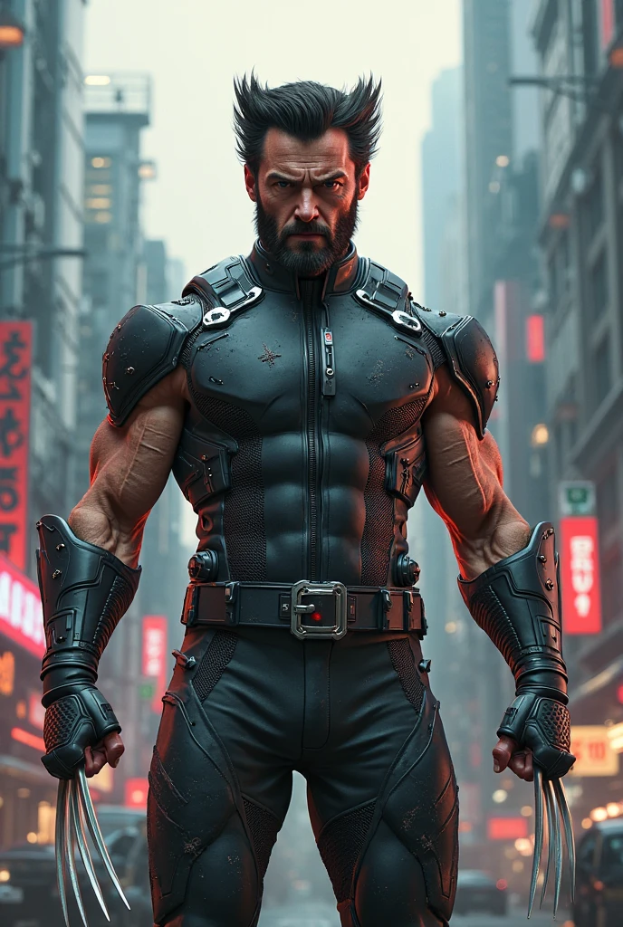 Wolverine wears a tight suit