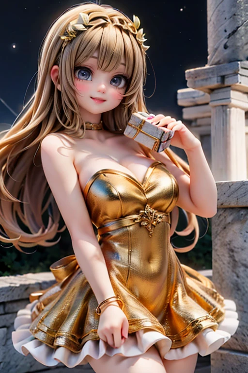 ((highest quality)), ((masterpiece)), (extremely detailed), kukolnydom, doll, mature woman, solo, cowboy shot, golden bikini, poolside, 8k
