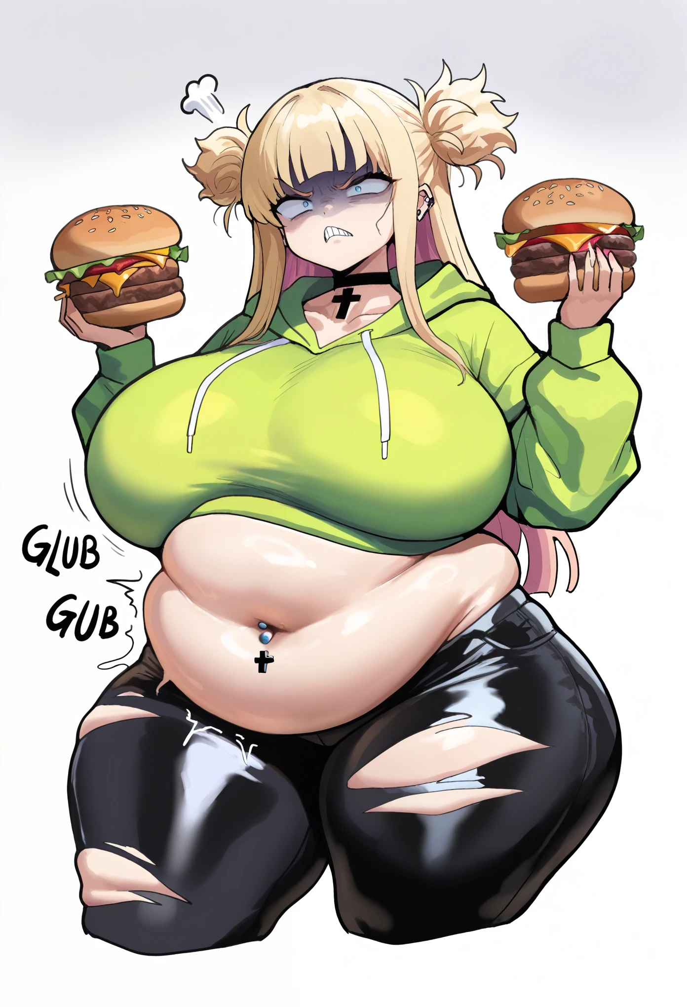fat, large belly, standing, fat belly, very fat, large stomach, chubby,very fat, safe for work, obese, giant belly, fat, huge, heavy, very fat, safe for work, fat, large belly, standing, grabbing belly, very fat, large stomach, chubby (best quality, masterpiece), Riruka Dokugamine, safe for work, obese, giant belly, fat, huge, heavy, very fat, safe for work, fat, large belly, standing, grabbing belly, very fat, large stomach, chubby (best quality, masterpiece), Christmas, wearing sweater, eating, sitting down, table full of food, cookies, eating cookies, very fat, Christmas season, Christmas time, Christmas season, holidays, Christmas sweater, twin tails