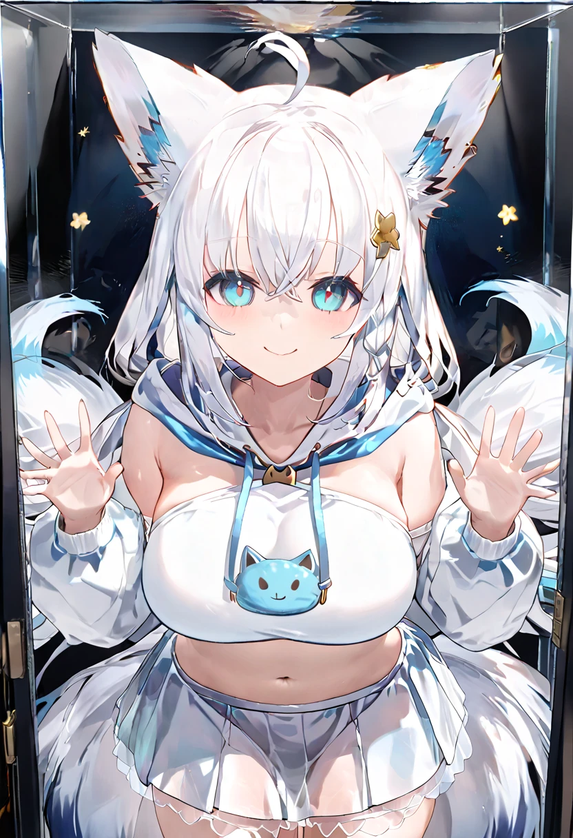 masterpiece,Super mass,hyperdetails,Perfect drawing,1 beautiful girl,White fluffy bikini,Small round eyes,Height 135cm,Three sizes B70W50H75,fluffly,Kneeling,Pow paused