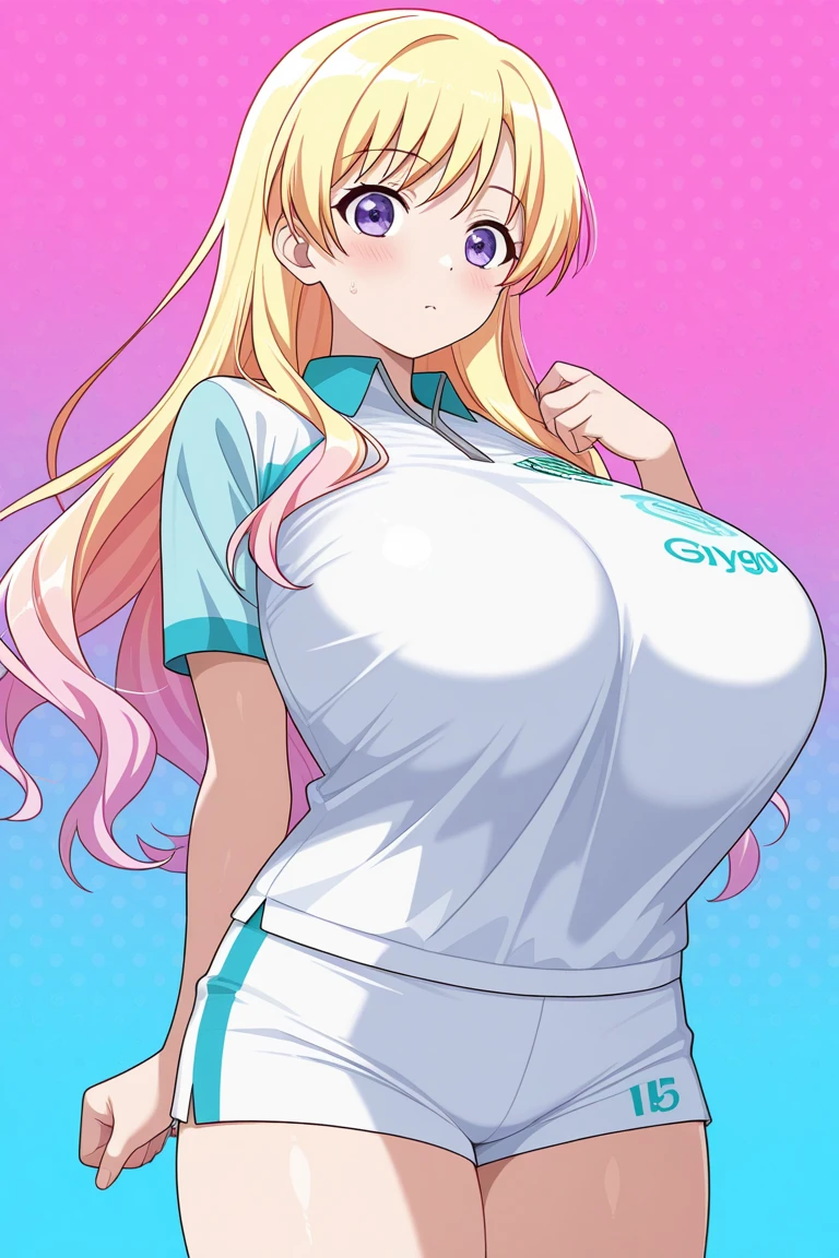 1 girl, empty eyes ,long hair, , kagamine rin , blonde hair, blue eyes, hair band, beautiful breasts, large breasts, solo, nipple, ride a bicycle, nipple , wet