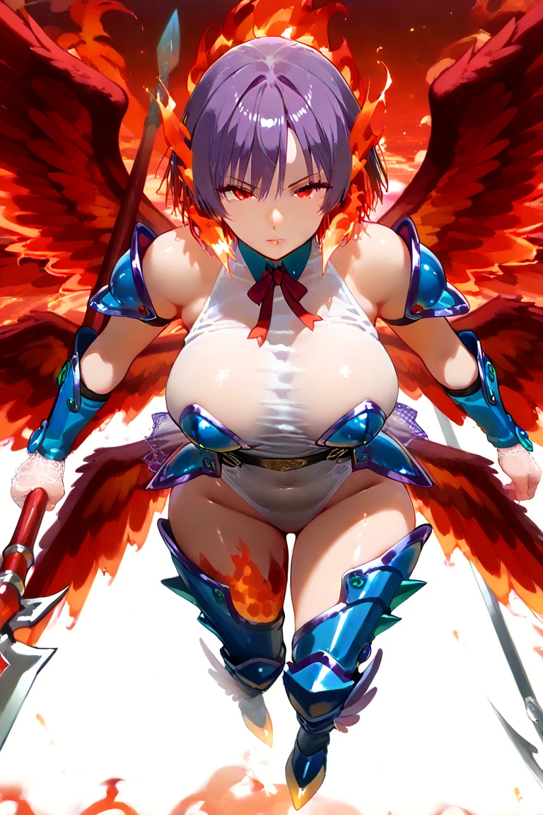 (8K, Best quality, tmasterpiece:1.2),\(eye detailed\),\(Facial features\),(\(Clothes detail details\)\),(1 girl:1.3),(Solo),a matural female,plump body,((groin,navel,muscline,Brown skin:1.4)),((brown hair,Single ponytail,Longer red headbands:1.3)),((huge breasts,Plump ass)),k hd,(Facial focus) ,Very detailed CG unity 8K wallpaper,hugefilesize,ultra - detailed,A high resolution,absurderes,beautidful eyes,Ray traching,dramatic shadow,finely detailled,Dramatic angles,Hyper-detailing,((Wearing a set of fantasy armor,bikini armor,The armor is inlaid with red hedrons,Wrapped in a powerful set of armor. The metal plate is decorated with an intricate design,Reminiscent of a flickering flame on the surface:1.4))