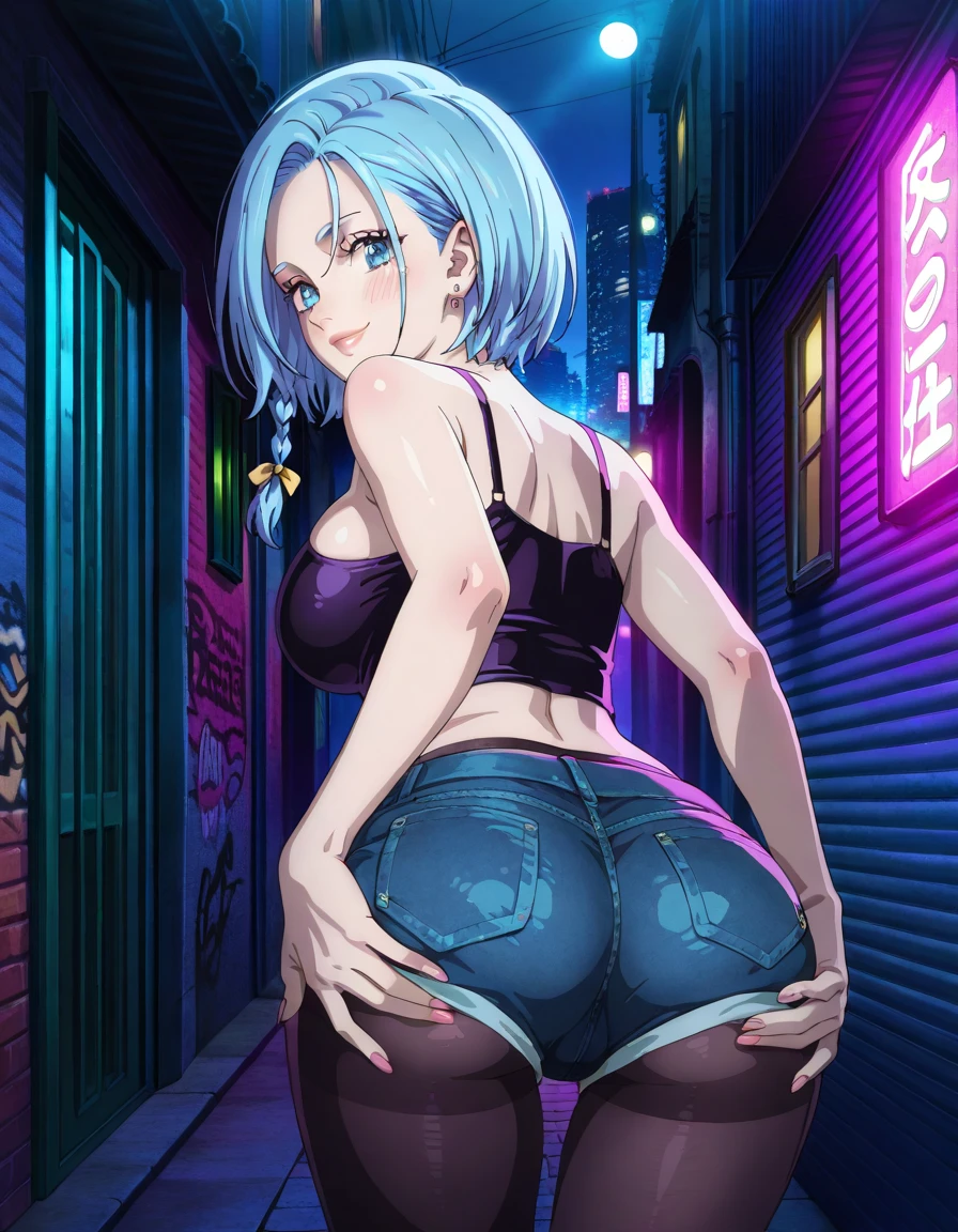 Masterpiece, best quality, extremely detailed artwork, award winning.
(hyper-realistic:1.4)
(full body:1.5), (Night, night time:1.4), (rear view, from behind)

cyberpunklucy, lucy, short hair, bangs, blue eyes, blue hair, multicolored hair, makeup, multicolored eyes

NSFW, naked pussy, naked ass, bottomless, face down, ass up, (BENT OVER, LEANING FORWARD), Standing, ass up, open stance

Indoors, bedroom, city, moon, night, sky, clouds,

perfect hands, perfect anatomy, anatomically correct