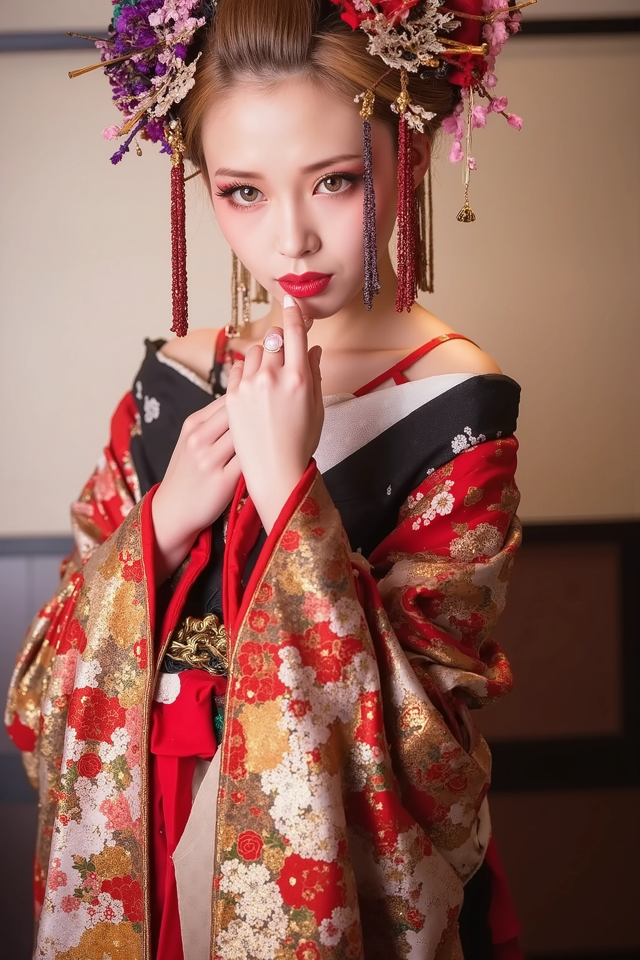 fashion portrait,1 girl,oiran,