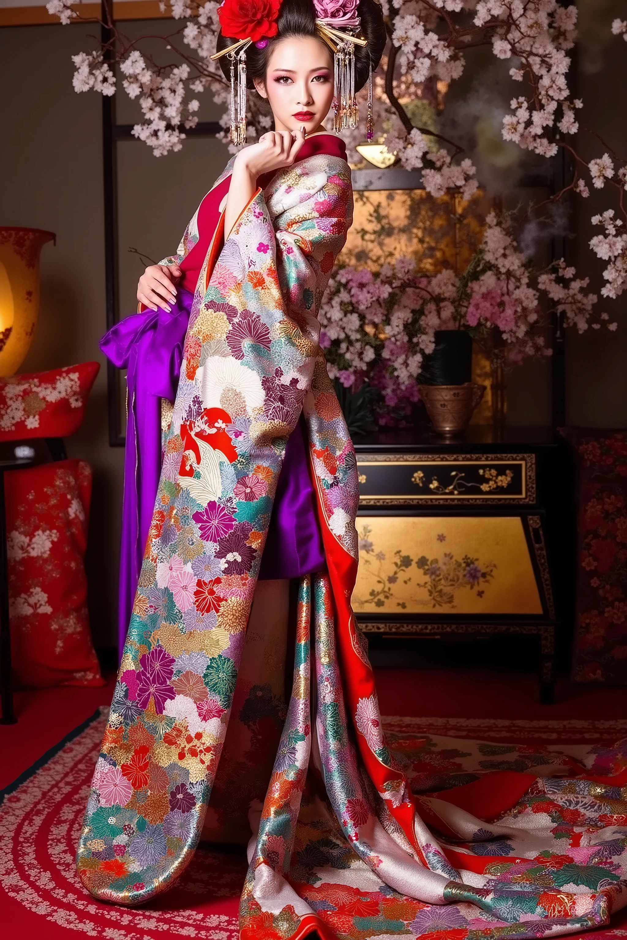 artist photoshoot,1 girl,oiran,