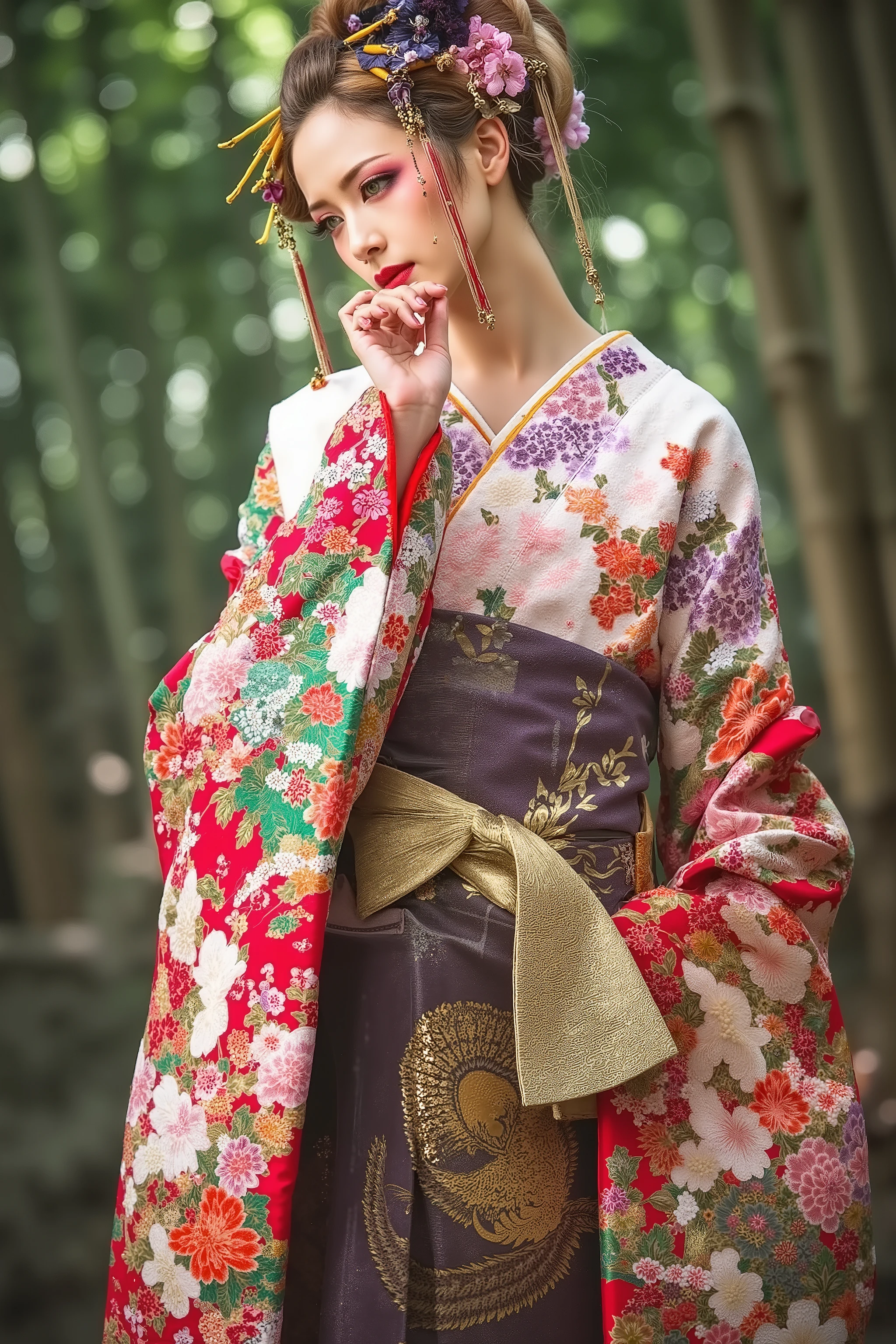 artist photoshoot,1 girl,kimono