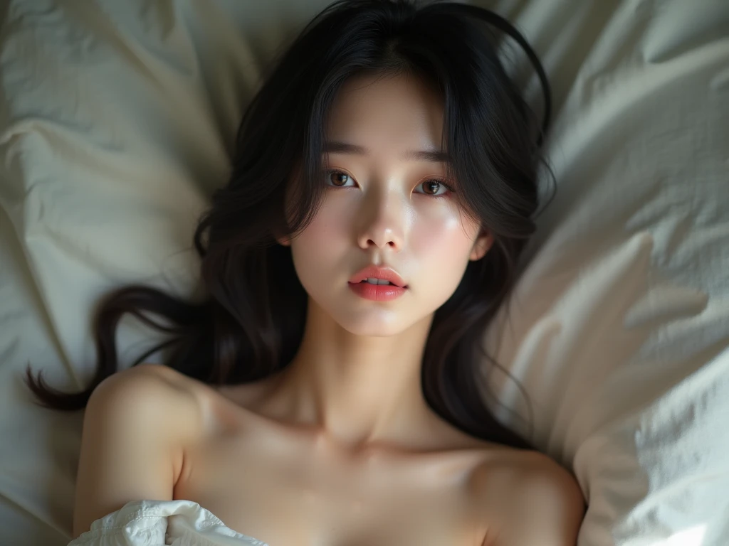4K (((Wearing a super thin white gauze pajamas.)))Stunning beauty ALICE likes to sleep naked.To maintain young and beautiful skin.When she fell asleep today.Wearing white gauze pajamas as thin as a cicada's wing.