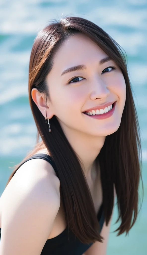 (masutepiece:1.3), (8K, Photorealistic, Raw photo, Best Quality: 1.4), Japanese, (1girl in), Beautiful face, (Realistic face), (Black hair), Beautiful hairstyle, Realistic eyes, Beautiful detailed eyes, (Realistic skin), Beautiful skin, Attractive, 超A high resolution, A hyper-realistic, Highly detailed, Golden ratio,. (3 Gills:1.5), (Sony Alpha 1, 50.1 megapixel full-frame CMOS sensor, 8K video recording function), (telephoto lens), (Realistic),(8K, 超A high resolution, Best Quality, masutepiece:1.2),Ultra-detailed,beautifull detailed face, FULL ANATOMY,(Beautiful detailed eyes:1.3),Smile,extremely delicate and beautiful, Extremely detailed, nffsw, Unity, 8K Wallpaper, amazing, finely detail, Ultra-detailed, High resolution, Extremely detailed, extremely detailed eye and face,Wet, ((Luxury Hotels:1.1)),((Colorful micro bikini:1.1)), [Ponytail],(huge-breasted, cleavage:1.3),