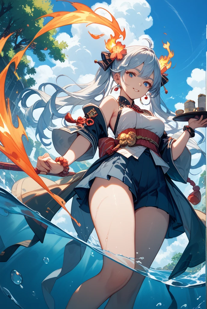 Masterpiece, Best Quality, (Very Detailed CG Unity 8k Wallpaper) (Best Quality), (Best Illustration), (Best Shadows) Kokomi, Genshin Impact, Krsivaya Girl, Water Temple, Corals, Super Detailed --v6