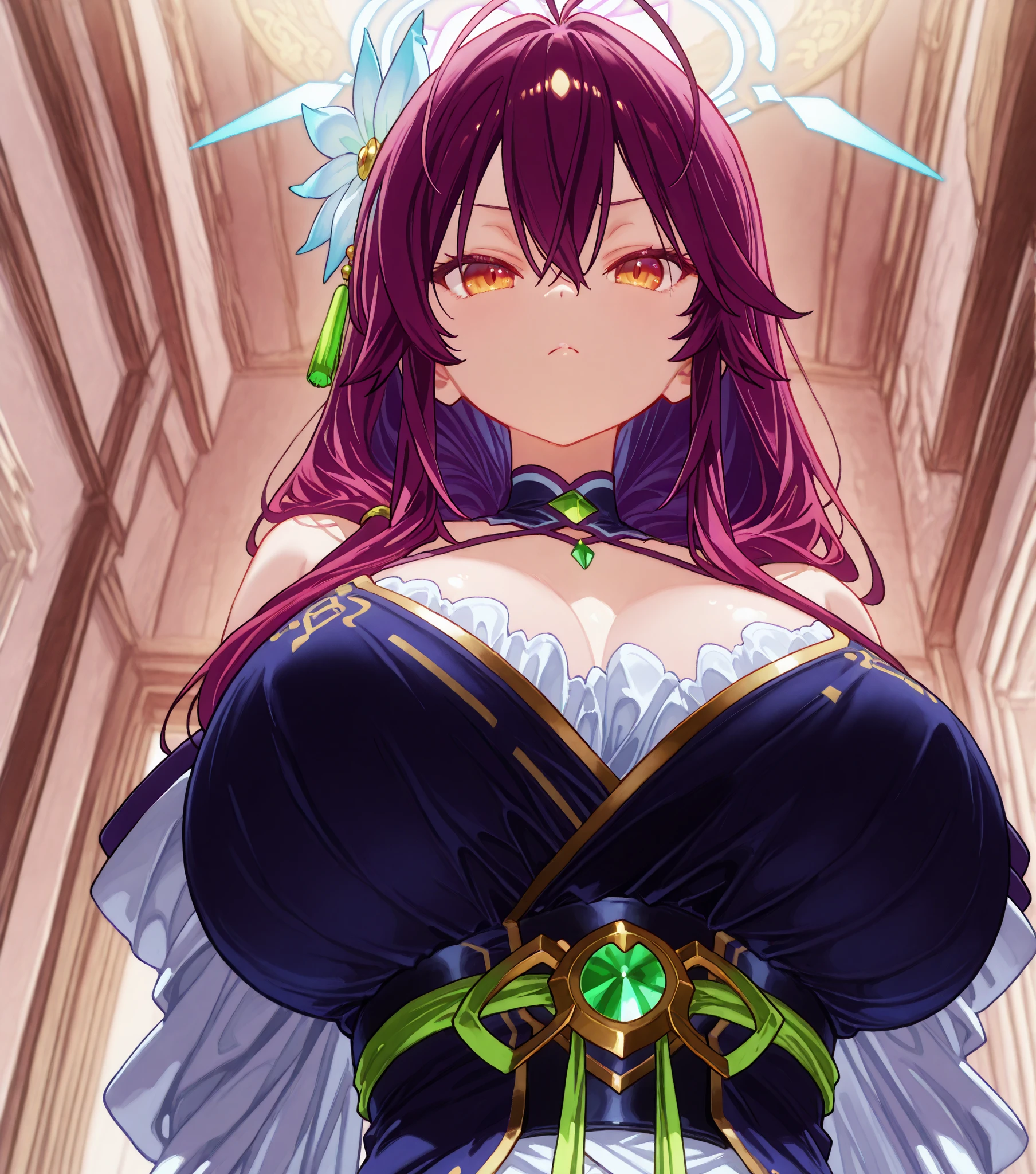 Big Breastsの女性, Blonde, colored feather, metal ornaments, colored Flowers, particle, Light, (masterpiece, 最high quality, 最high quality, Official Art, Beautiful and aesthetic:1.2), (1 girl:1.3), Very detailed,(Fractal Art:1.1),(colorful:1.1)(Flowers:1.3),Most detailed,(Dynamic pose), (Abstract background:1.3), (Shiny skin), (Many colors :1.4), ,(Earrings:1.4), (feather:1.4),masterpiece, 最high quality, 30~40 years, Full Body Shot, Mature Woman, 美しい Mature Woman,Captivating smile, Thick lips, Plumpとした唇, blush, Looking at the audience, Provocative expression, Cleavage, Plump、Curvy Hips、Attractive face、Mischievous face、An inviting gaze、Expressing emotions,Standing position、Gorgeous accessories and various hairstyles,Gold headband,Ample breasts,Uneven buttocks,Greek clothing,Tulle covers the chest,Perfect balance, Detailed clothing details,Temple,marble,Statue of God,cinematic Lighting, Film Grain, contrast of Light and dark, 8k, masterpiece, Very detailed, Attention to detail, high quality, High resolution, masterpiece, 最high quality, Very detailed, Big Breasts, Are standing, Cowboy Shot, Looking at the audience, Outdoor, blush, 1 girl, (masterpiece:1.3), (High resolution), (8k), (Very detailed), Perfect Face, Beautiful eyes and face, (((最high quality))), (Very detailed), Detailed face and eyes, (alone), High resolution、Beautiful eyes,(((Sexy pose)))、(((Full body depiction)))