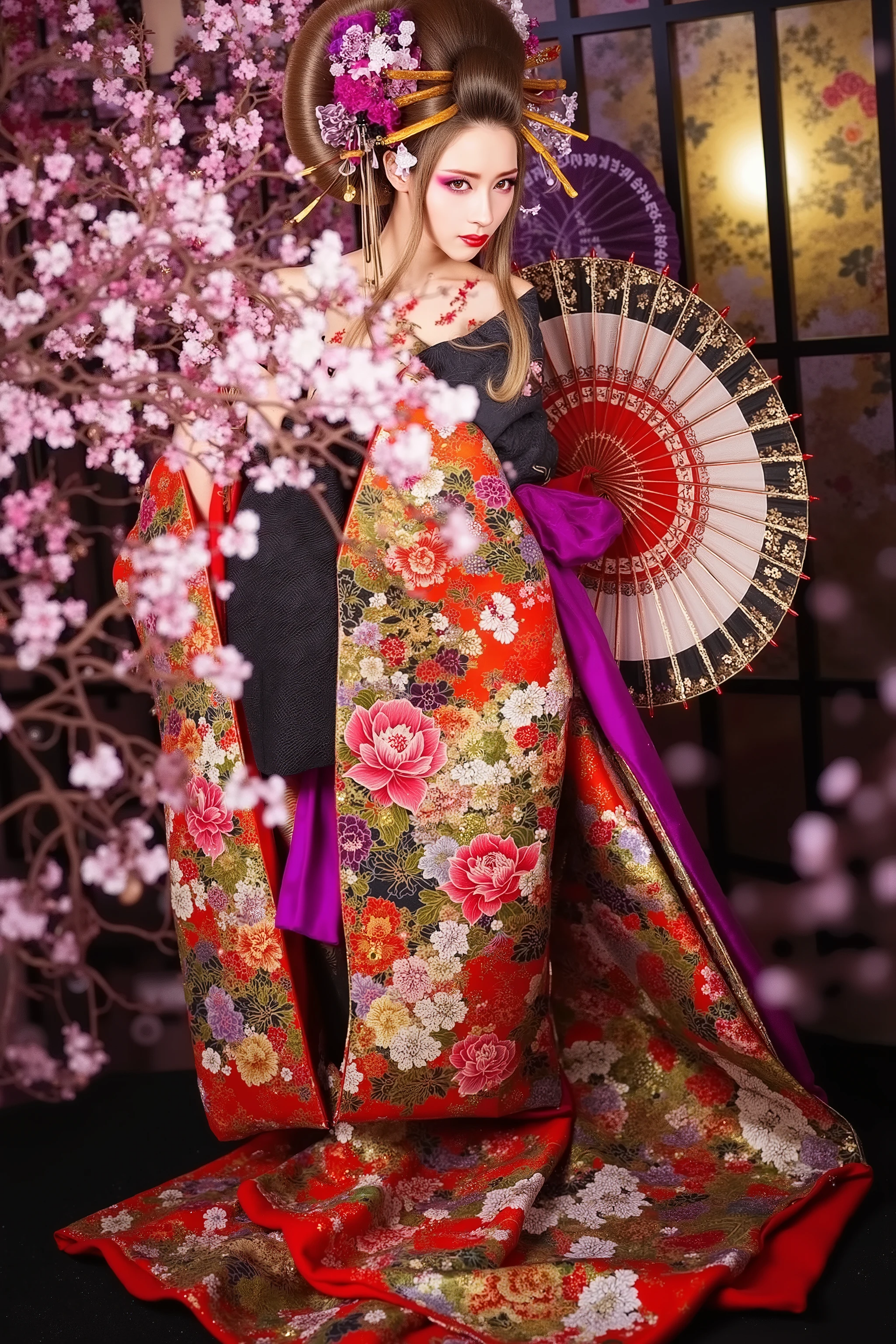 portrait,1 girl,oiran,