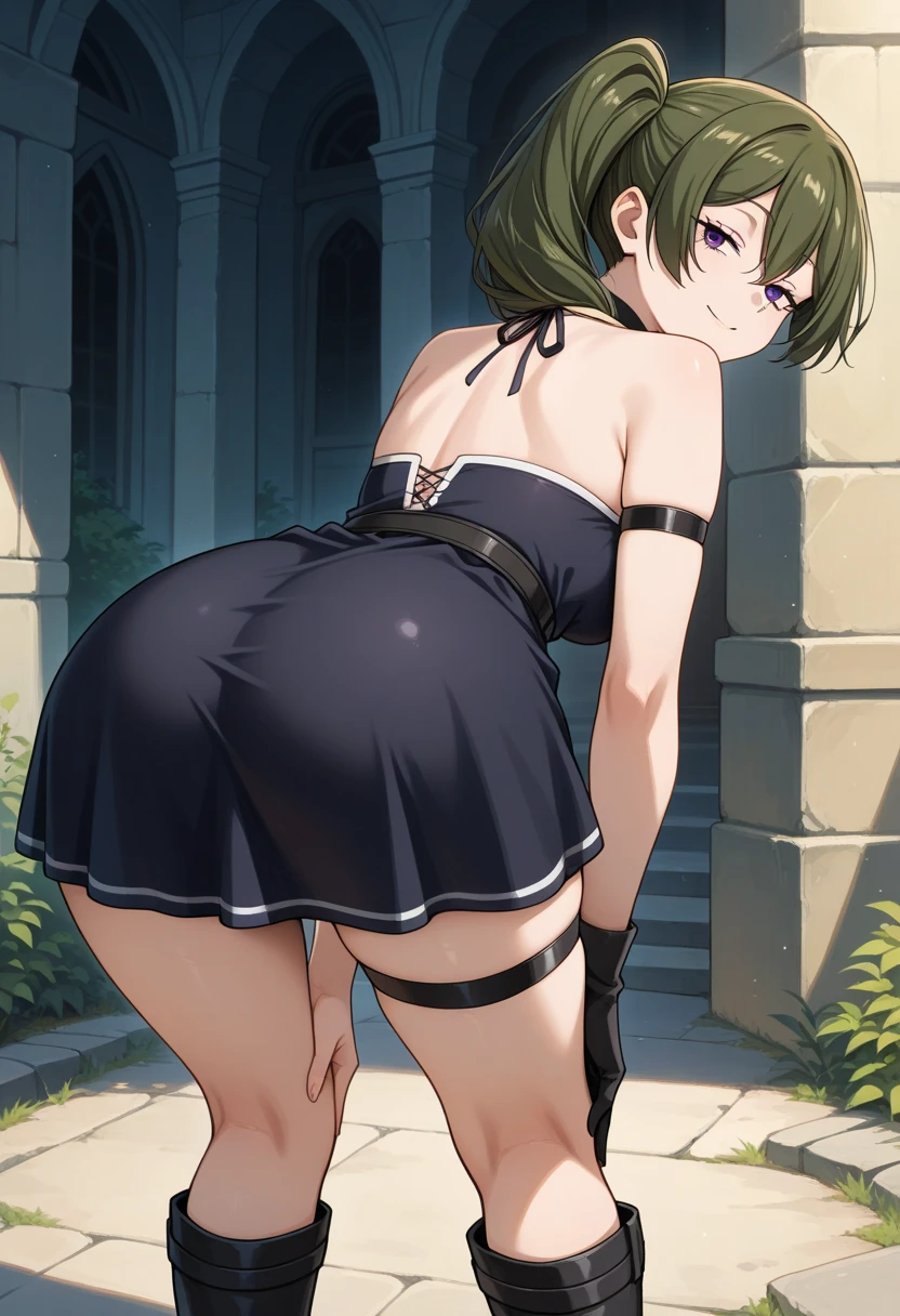 masterpiece,best quality,1girl,breasts,short hair,brown hair,light brown hair,purple eyes,hair over one eye,1girl,purple eyes, hair over one eye, bangs disheveled strand hair, tiles, ahegao, thighhighs, garter belt,