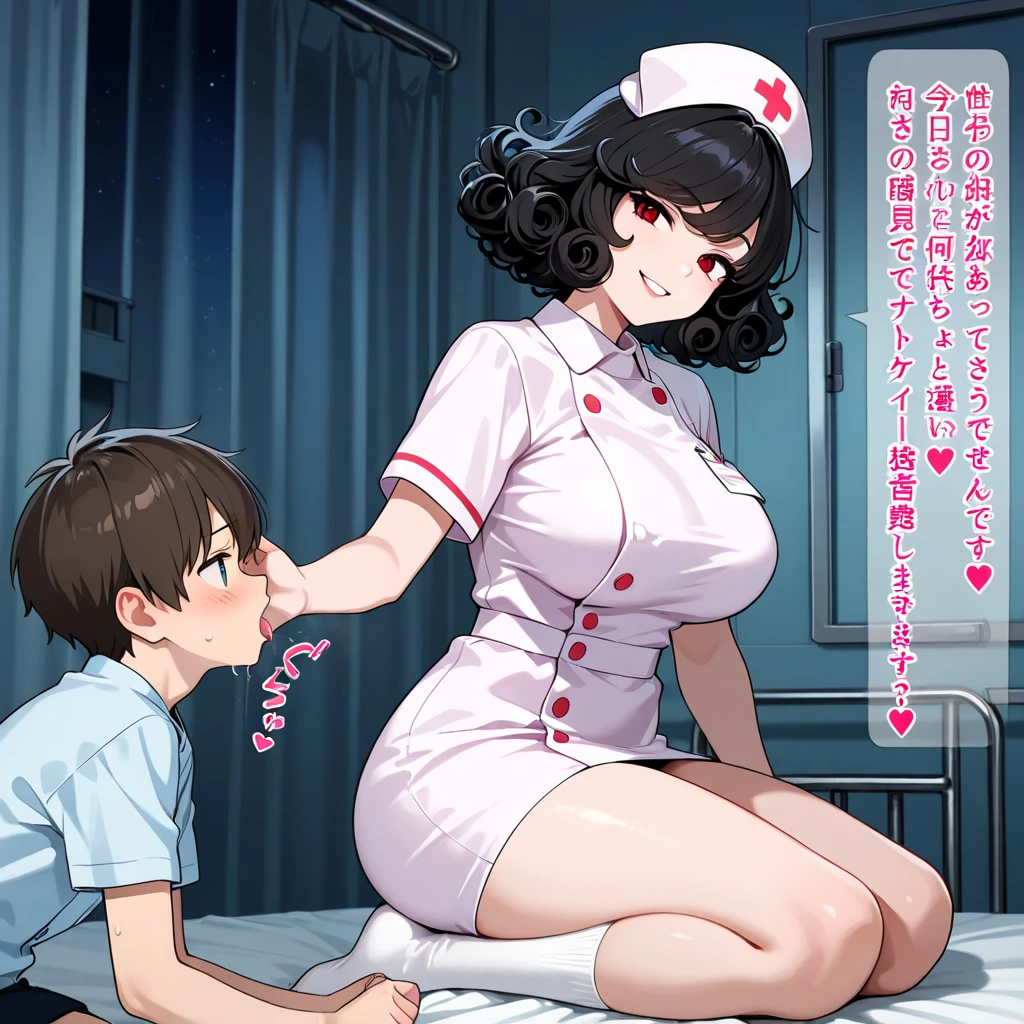 ASCII ASCII ASCII score_9, score_8_up, score_7_up, score_6_up, mother and son, motherly , , teasing, submissive male, , colored lingerie, , mature female, larger female, (tiny man, closed eyes, young, skinny,) older female, mommy, worried smile, , motion lines, latex gloves, gloved , , clothed female, nurse, medic, hospital, , thigh boots, small bulge, , , steam in the air, bright open eyes, high heels, white gloves, , 1girl, sweat, on bed, 1boy, , filming, pity , pity face, male in pain, caring, caring mom, care, loving, loved, adoration, semi realistic anime style, hand on hair, mommy,