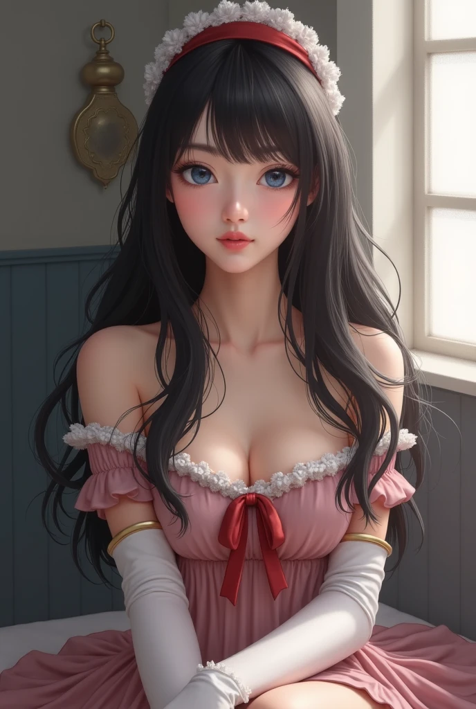 full body, extreme curls hair, luxurious hair, lustful eyes, open mouth smile, aroused 25 years old, playfully aroused, dripping with desire, busty cleavage, pajamas, slim waist, posing by the bed, coy smile with open parted lips, (blushing:1.3), looking lovingly at the viewer, seductive eyes, facing the viewer, bedroom background, champagne, in love (pov), LOVING GESTURE, glowing eyes, chocker, earrings, nsfw,