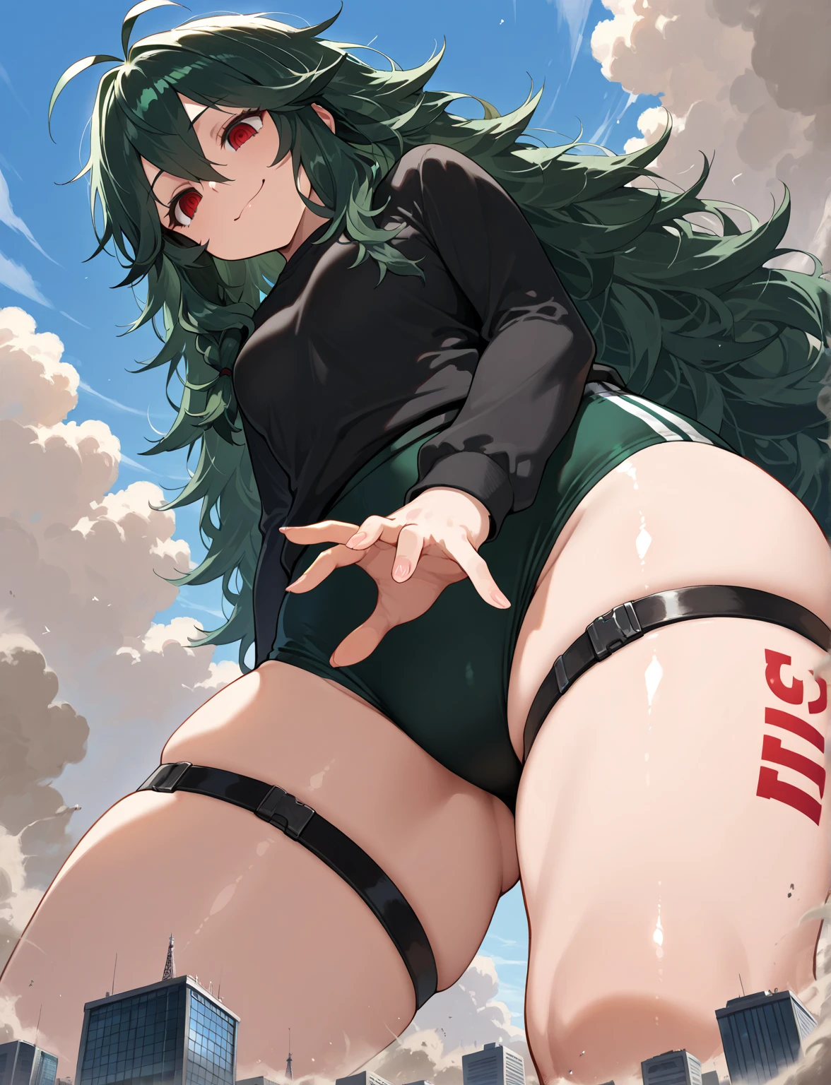 Perfect detail, Special details, highest quality,,expensive, woman,A satisfied smile .round face、View Viewer, Green Hair, Long Hair, , , Side bang, Partially exposed forehead, Dark blue eyes, Mature Body, Perfect body, Large Breasts,Big Ass.Sweaty body,Breast milk overflowing from the nipples,Pussy,share、body fluid、Sticky、Open your mouth、 blush, Cleavage.Blue lace lingerie,Gold Jewelry,Gold Bracelet,Gold Collar、 Luxurious crown,, necklace, Pursing your lips, A light smile, Drunk, expensiveDetail, Depth of written boundary, 1080p, 16k, Awards, High resolution, highest quality, masterpiece, 超High resolution, Anatomically correct, Super detailed,,Huge breasts、Realistic、Perfect bodyライン、aerial photograph、aerial photograph、Destroying the city with a smile、 (A giant girl bigger than a skyscraper destroys the city of Shibuya:1.5)、cute、body fluid,Sticky、Eroticism,share Breast milk overflowing from the nipples Big breasts overflowing from the bra Masturbating in a building Occupy a major city