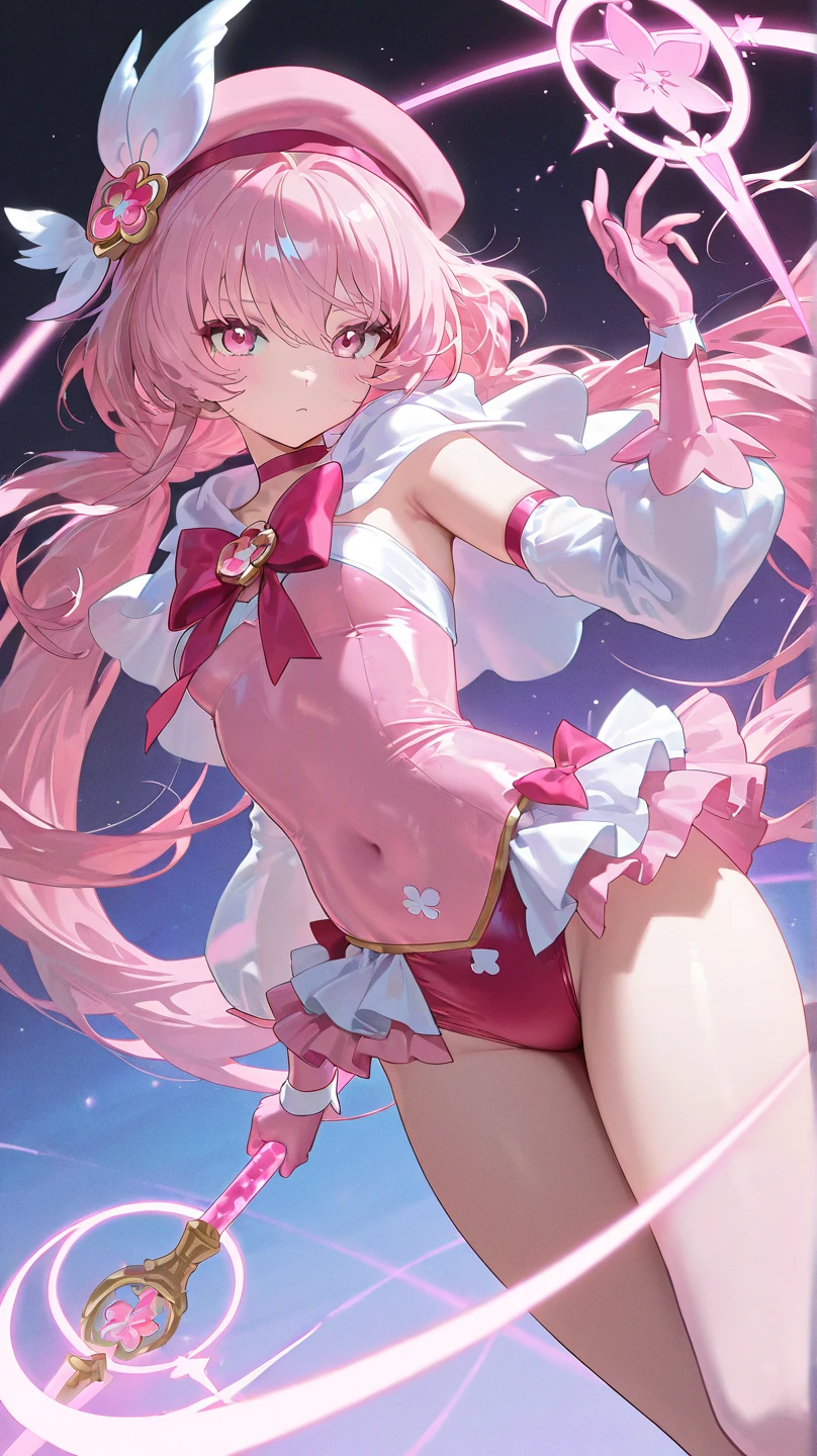 pretty girl、Young face、Pink Hair、Twin tails、Wavy Hair、Pink eyeischievous face、Spoiled brat、uniform、(Sailor suit)、Immature body、Small breasts、Sticking out tongue、Long and cute tongue、smile、Sweat、sexy panties、(Thick thighs:1.5)
