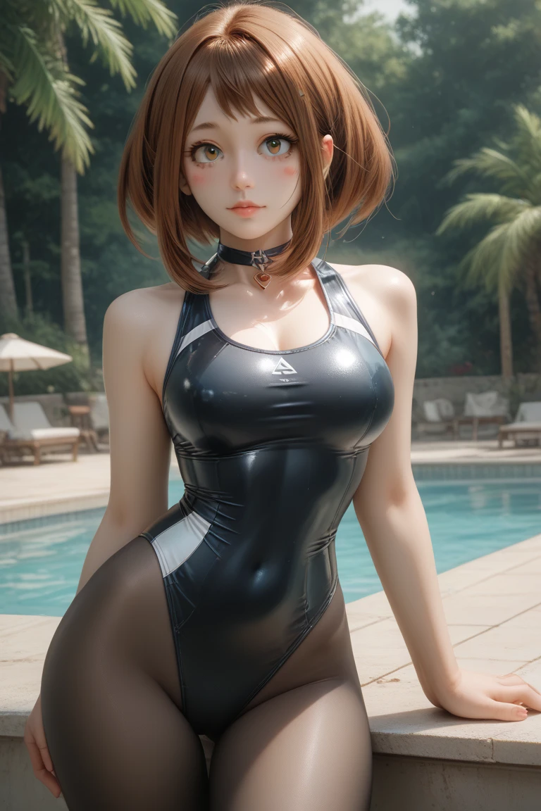 A woman leaning against the door posing for a photo, The head is not exposed，Wearing half-sleeved upper body，[ 4K realism ]!!, [ 4K realism ]!!!, [ 4K digital art ]!!, Realistic shadow perfect body, realisticlying!!!!!!! art-style, photorealistic anime, by Shitao, Popular topics on cgstation, Casual pose, realistic anime 3D style