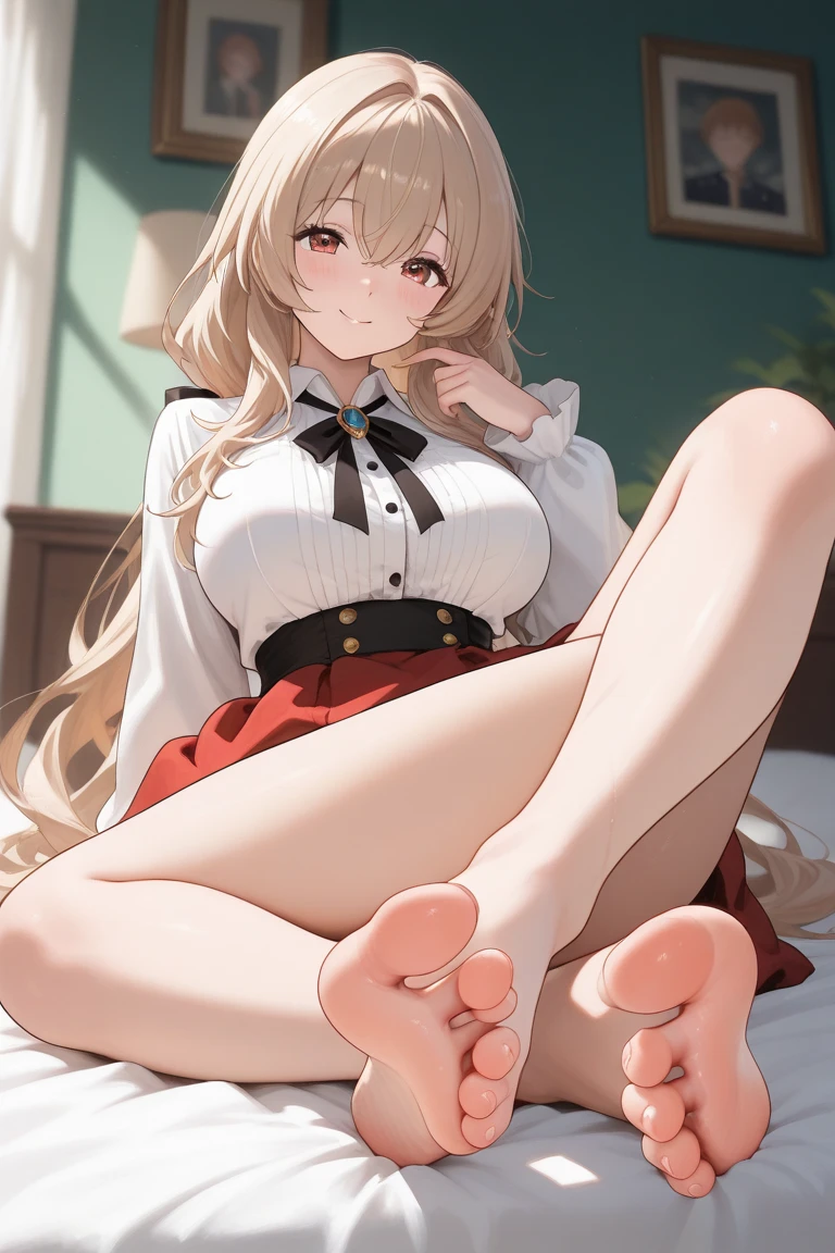 (masterpiece、highest quality、High resolution、realistic pictures、real looking skin:1.1)、
(A woman sits with her legs together on a sofa in a hotel lobby:1.8)、
(The length of the dress is so short that you can almost see her panties.:1.8)、
(looking at her from the front:1.8)、
(she has a grinning expression on her face:1.8)、
(She is wearing a grey-beige sleeveless turtleneck mini dress.:1.8)、
(These knee-high patterned stockings have gorgeous patterns on the elastic at the opening.:1.8)、
(I'm wearing black glittery high heels.:1.8)、
(The panties are purple and have a pattern on them.:1.5)、
(brown medium ponytail:1.5)、
(small face:1.5)、
(she is 25 years old:1.5)、
(Breasts are D-cups:1.5)、
(Location: Hotel lobby sofa:1.5)、
1 Japanese girl、solo、full body esbian、beautiful eyes、shining eyes、Shining thighs、NSFW