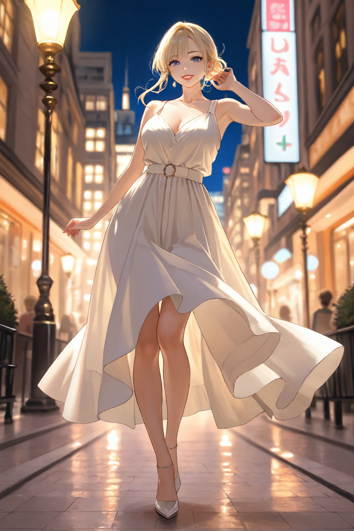 Highest quality、High resolution、Detailed Background、Beautiful face in every detail、Teenage beauty、Highly detailed face、Huge breasts、Cute hair colour、Braided long hair、Wavy Hairstyle、well-groomed eyebrows、Perfect body line、Cute Eye Makeup、Cute Lip Makeup、Calm and elegant look、
(Beautiful model girl on the background of landmarks:1.5)、
Famous landmarks and structures、
A beautiful woman with an elegant and refined appearance、Dresses and summer dresses、Long skirts, etc.、
Wear glamorous and elegant fashion、
Walking slowly or standing gracefully with landmarks in the background、
Strike a pose that matches the atmosphere of the place.、
The camera angle is a composition that highlights the model's charm, such as a full-body shot or a close-up of the upper body.、
The lighting and color grading create an urban and romantic impression.、so beautiful