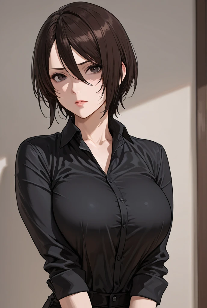 Mature woman of Tenrikyo Black stockings and large breasts, Blurred, Open your mouth a little,