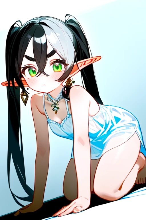masterpiece, best quality, highres, pencil sketch, pastel colors BREAK
dsshadowheart, black hair, long hair, ponytail, bangs, braid, hair ornament, pointy ears, green eyes, (bikini:1.1), 1girl, solo BREAK
embarrassed, standing, patterned background
<lora:dsshadowheart:1>