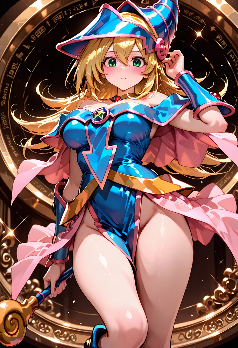 on the table, best quality, high resolution,chica herself,Rubio,long hair,huge ,whole body,miko dress,shrine girl,Japanese dress,excited,He had an ecstatic expression on his face,Red-brown,Attractions