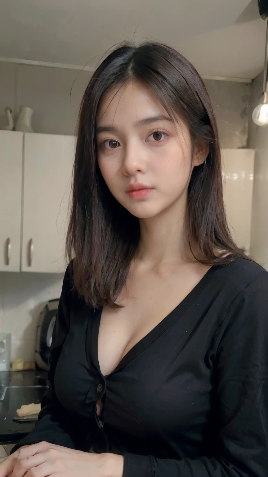 absurdres, RAW photo, extremely delicate and beautiful, masterpiece, Best Quality, ultra high resolution, 16k, hyperrealistic, ultra-detailed, Very detailed CG 8k wallpaper, Beautiful Lighting, Perfect Lightning, Realistic Shadows, perfect anatomy, super Detailed skin, perfect figure, Japanese woman, in her 20s, very Slim body, narrow waist, very small head, handsome detailed woman, very detailed eyes and face, realistic face proportions, Stunning detailed eyes, Realistic beautiful face, very small face, Realistic small beautiful eyes, double eyelids, makeup, tearful mole, mole on chest, earring, bare legs, beautiful and very thin legs, beautiful and very thin thighs, (((very huge round breasts))), short hair, wavy hair, sweat, full body shot, (((((3 girls))))), (((camisole))), ((naked))