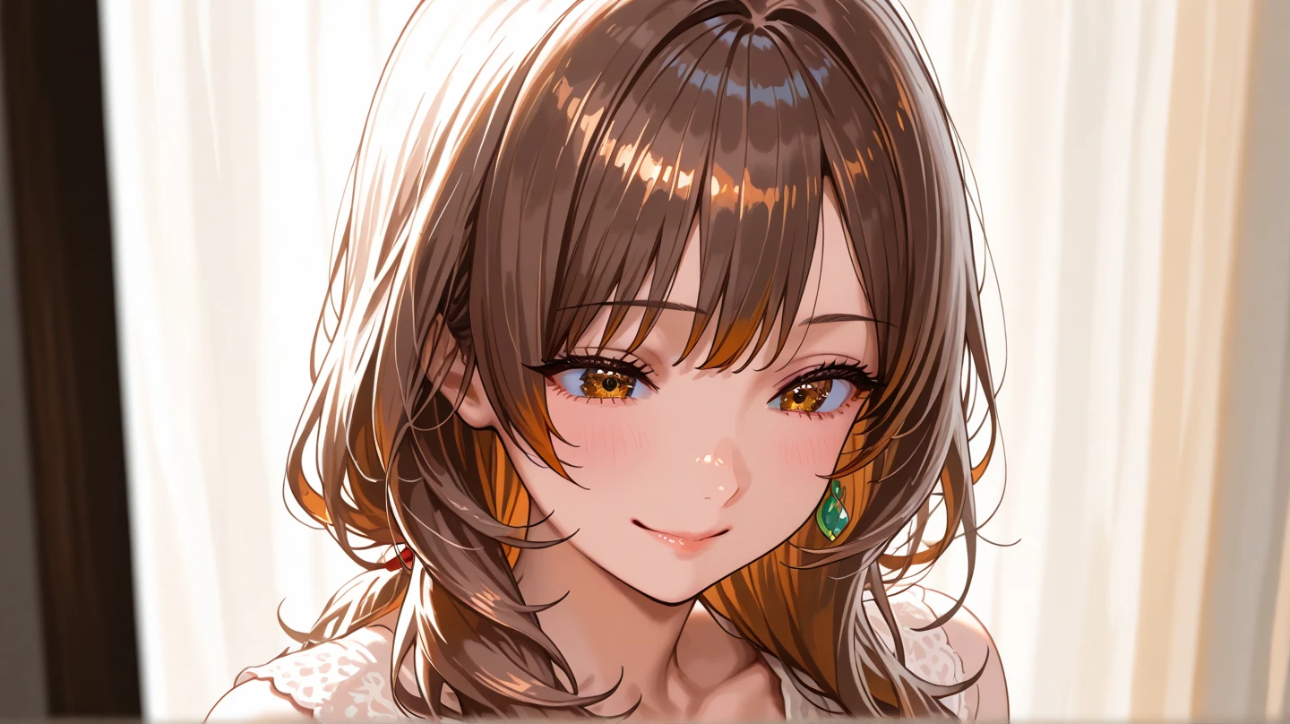 upper_body,1girl,solo,satono diamond \(umamusume\),necklace,seductive smile, blush,:p ,everyday wear,white shirt <lora:leihuojian:1:lbw=outall> <lora:curren_chan:1> <lora:satonoDiamond_v10:1>