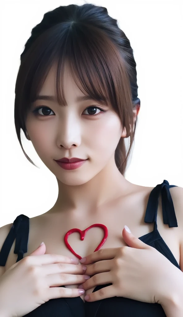 (best quality, masterpiece:1.2),ultra detailed,(photo realistic:1.4),solo,cute girl,upper body,(pink),light_particles,heart_mark,
