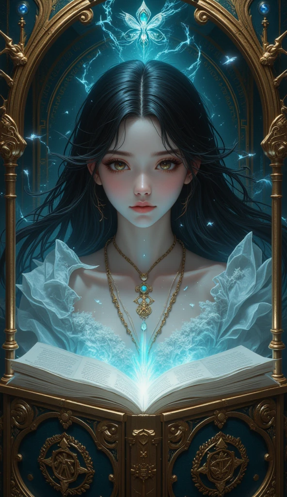 Highest quality, 16K, Unbelievably absurd, Very detailed, 2.5D, delicate and dynamic, , formal, magic space, Fortune Telling Hut, Gothic, candle, Astrology Books, A suspiciously large ornament, Star Chart, Thick book, , Giant magic circle, A complex magic circle, Colorful magic circle, A colorful celestial globe, Small face, Very delicate facial expressions, Delicate eye depiction, Upper body close-up, erotic, One sexy woman, Cool woman, black long wavy hair, Healthy body shape, 25-year-old woman, Cool woman, Height: 170cm, huge bouncing busts, sexy long legs, astrologer, Horoscope, Tarot Cards, Calm expression, A complex magician&#39;s outfit, Magician&#39;s outfit in chic colors, garter belt, Fishnet tights, Magician&#39;s Shoes, , Fortune telling,