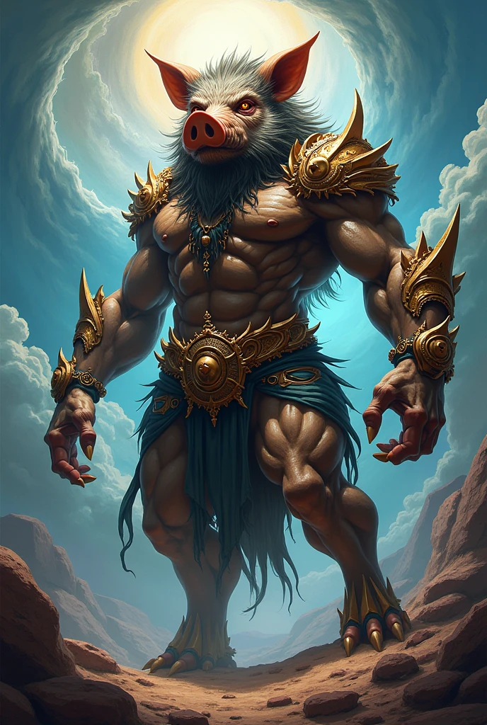 ultra-detailed, masterpiece, masterwork, high quality, best quality, hdr, (nature, night), posted on e621, (by darkgem), nsfw, male, solo, (white little body minotaur), dragon, (long  golden hair, yellow eyes, white body, roar), stylish pose, dynamic angle, (bulge loincloth, pubic hair)
