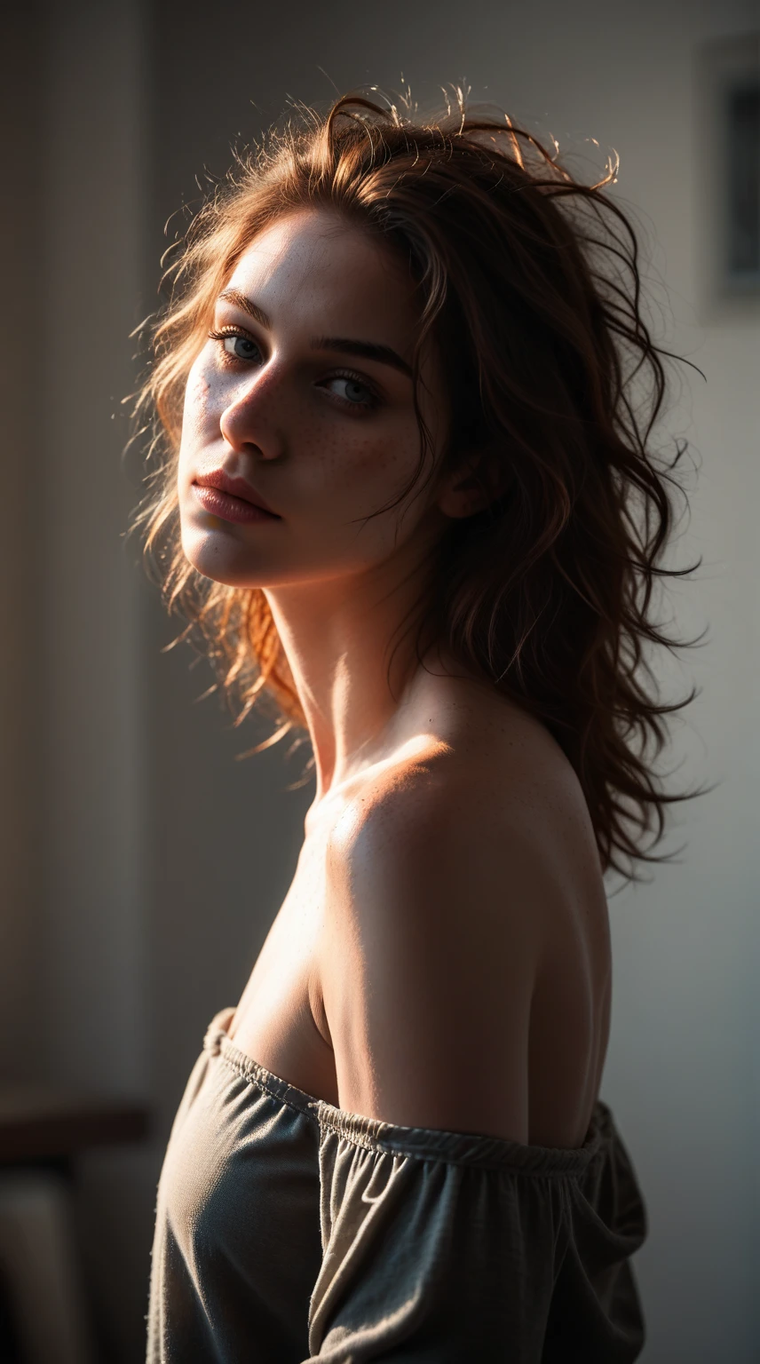 A girl named Amy, Curly Hair, player’s perspective, Backlight Flare, f/2.8, 50mm, Sony, UHD, retina, masterpiece, ccurate, anatomically correct, textured skin, super detail, high details, high quality, best quality, highres, 1080P, HD, 4K, 8k, naked in shower room