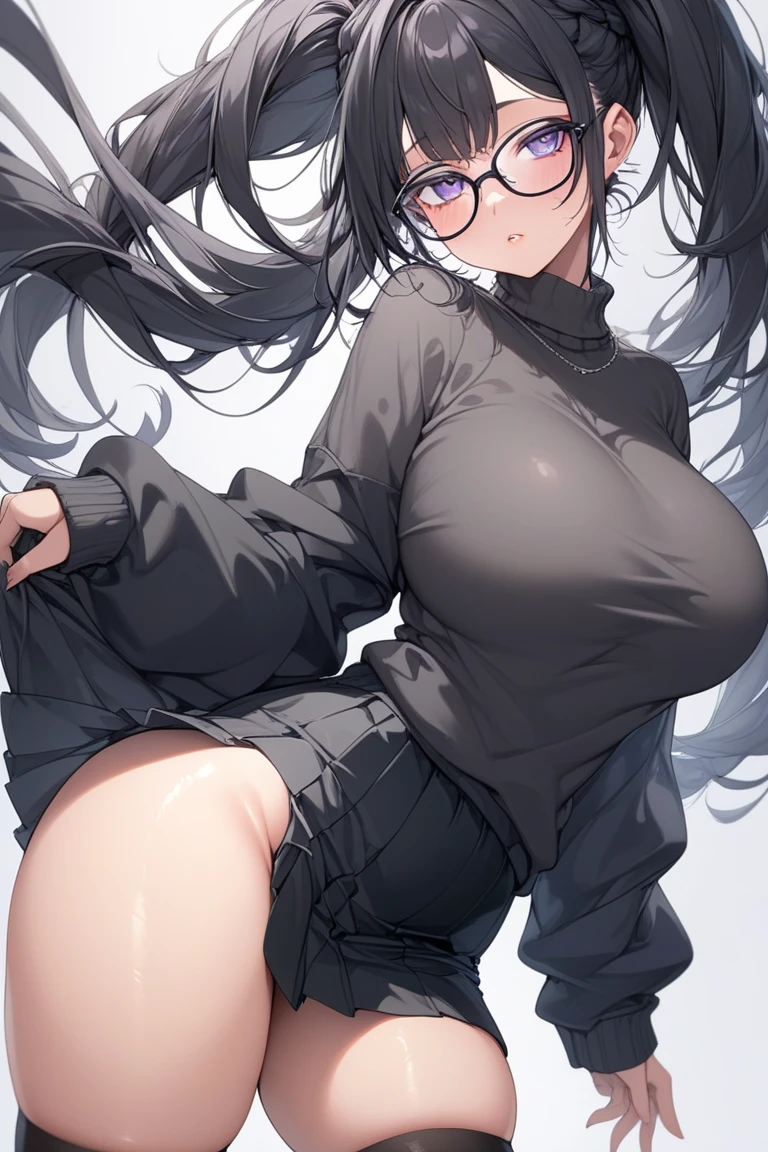 Highest quality, Soft Light, Ultra-high resolution,People Girls, alone, sexy, (Ecstatic face), (Purple eyes), Beautiful face in every detail,(High resolution detail of human skin texture), (Black long hair), break,bra,Dress shirt,tie,Pleated skirt,panties, (Open your mouth:1.2),tongue,(Sweat:1.5),Sigh,Saliva dripping from the mouth,Full body shot,Leaning forward,自らpantiesを脱いでいる,（After Sex:1.7）,Half-naked