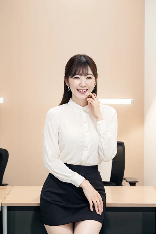 ( Professional photography, Soft lighting, 1. Young Japanese female entrepreneurs, Modern Office, Smart casual attire, A confident smile, Is giving a presentation, Holding a tablet, Sharp focus, A vibrant workplace, Professional atmosphere, Bright and positive expression