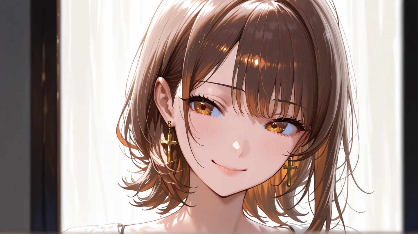 night, RAW Photos, (((Very beautiful portrait))), (Very beautiful portrait))), 1 girl, sexy 2 girl, ((Natural brown short hair)), [Brown eyes],A gentle smile looking at the camera(Cleavage), ((masterpiece, 最high quality, Super detailed, Cinema Lighting, Intricate details, High resolution, 8k, Very detailed)), Detailed Background, 8k UHD, Digital SLR, Soft lighting, high quality, Film Grain, Fujifilm XT3, Shallow depth of field, Natural light, Perfect Face