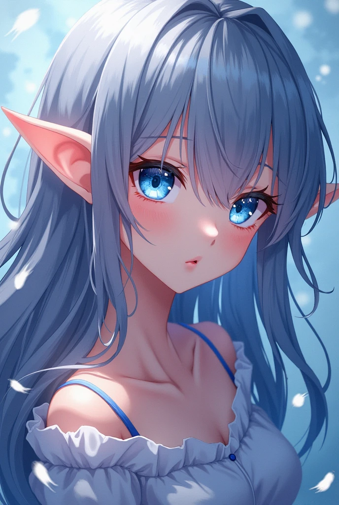 ((Clear Blue Sky)), absurderes:2.0, Unity 8K Wallpaper, Masterpiece, detailed hair, Realistic face, high detailed eyes, Realistic skin feeling ,high detailed eyes, highly detailed, realistic glistening skin, detailed background, realistic, oily skin, (high-key lighting、Front Light:1.3, dramatic angle), (solo, sexy ,25 year old elf),