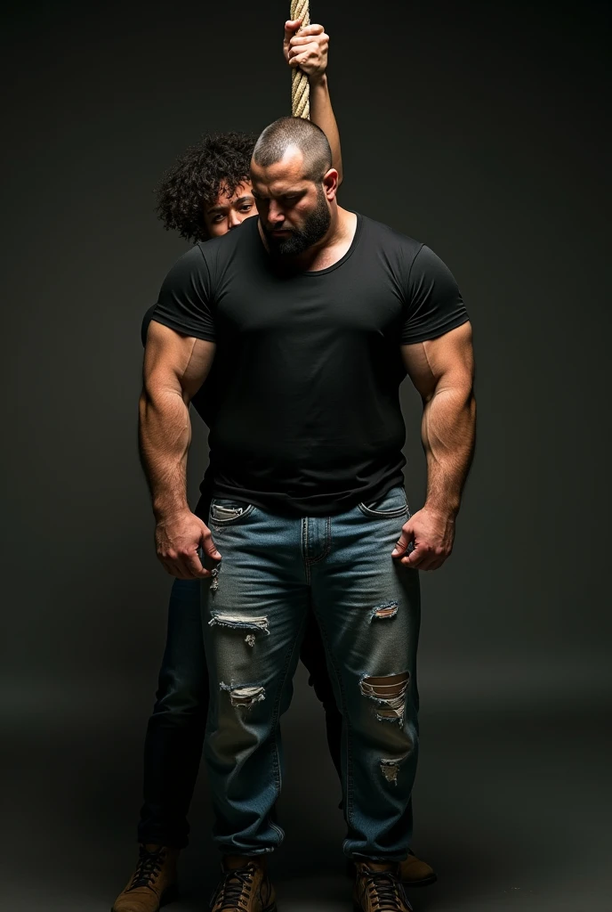 An illustration of Batman, a Greek god with a muscular build and a short, neat beard.............,muy nalgon, designed in modern western attire.............  El escenario es una ciudad cosmopolita............, evoking a classic cold atmosphere, sin dejar de mantener el aura poderosa y regia del dios.  Two men lying on the bed backside  with Big ass backside brown  jeans manly