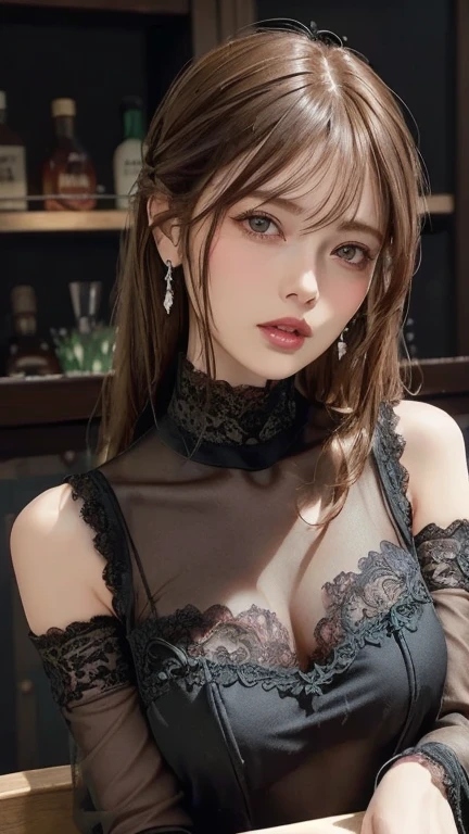(Highest quality,4K,8K,High resolution,masterpiece:1.2),Super detailed,(Realistic,photoRealistic,photo-Realistic:1.37),Slutty Japanese Woman, Beautiful and delicate hazel eyes, Beautiful lip detail, Black lingerie, Black Stockings, High heels, pose sensually for photographs, In a luxurious hotel room, Enchanting atmosphere, Sensual look, Excellent makeup, (short hair), (ponytail), (Neat bangs:1.4), Captivating Gaze, A confident and attractive demeanor, Vibrant colors, Smooth and flawless skin, Captivating aura, Captivating curves, Provocative pose, Elegantly decorated background, Sophisticated furniture, Soft lighting, Enchanting atmosphere.