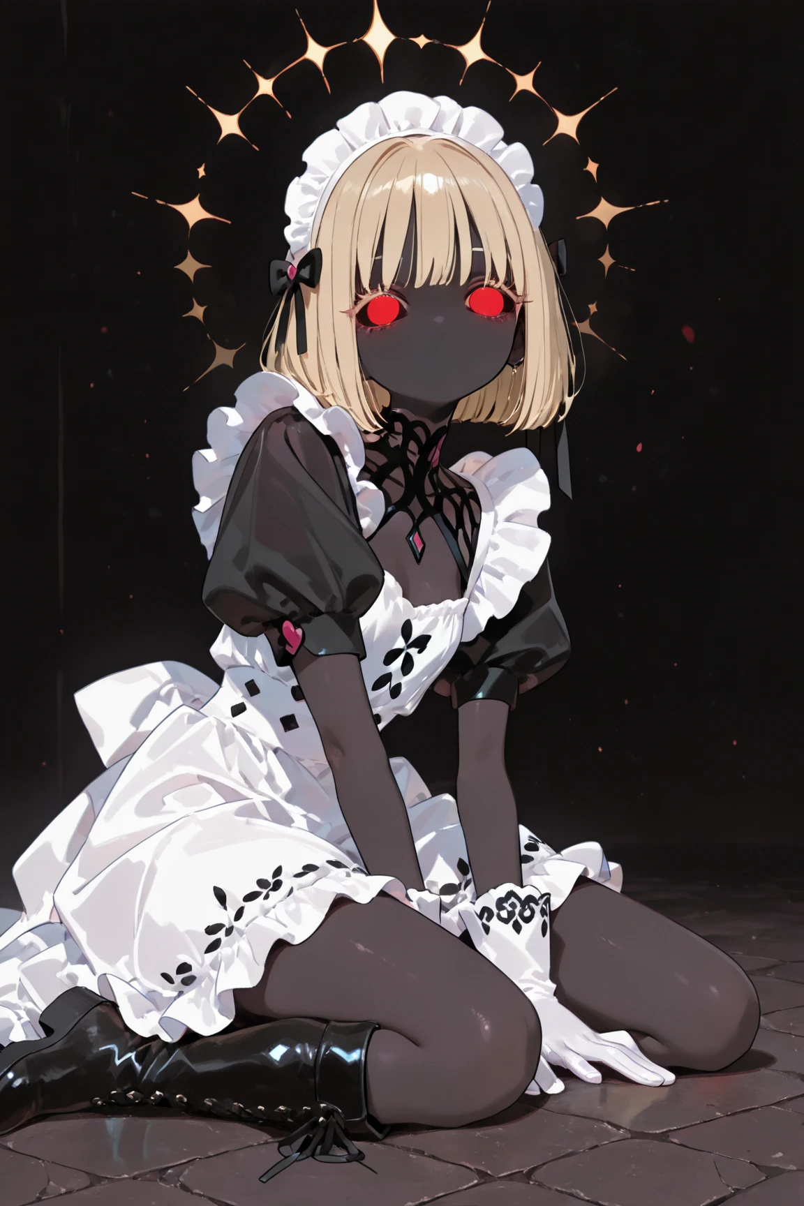 anime girl, bleach anime, soul reaper, sword, zanpakuto, vastolorde mask, fractured mask, hot, sexy, cute, black eyes, tall, full body, masterpiece, looking at the viewer, black fur on shoulders