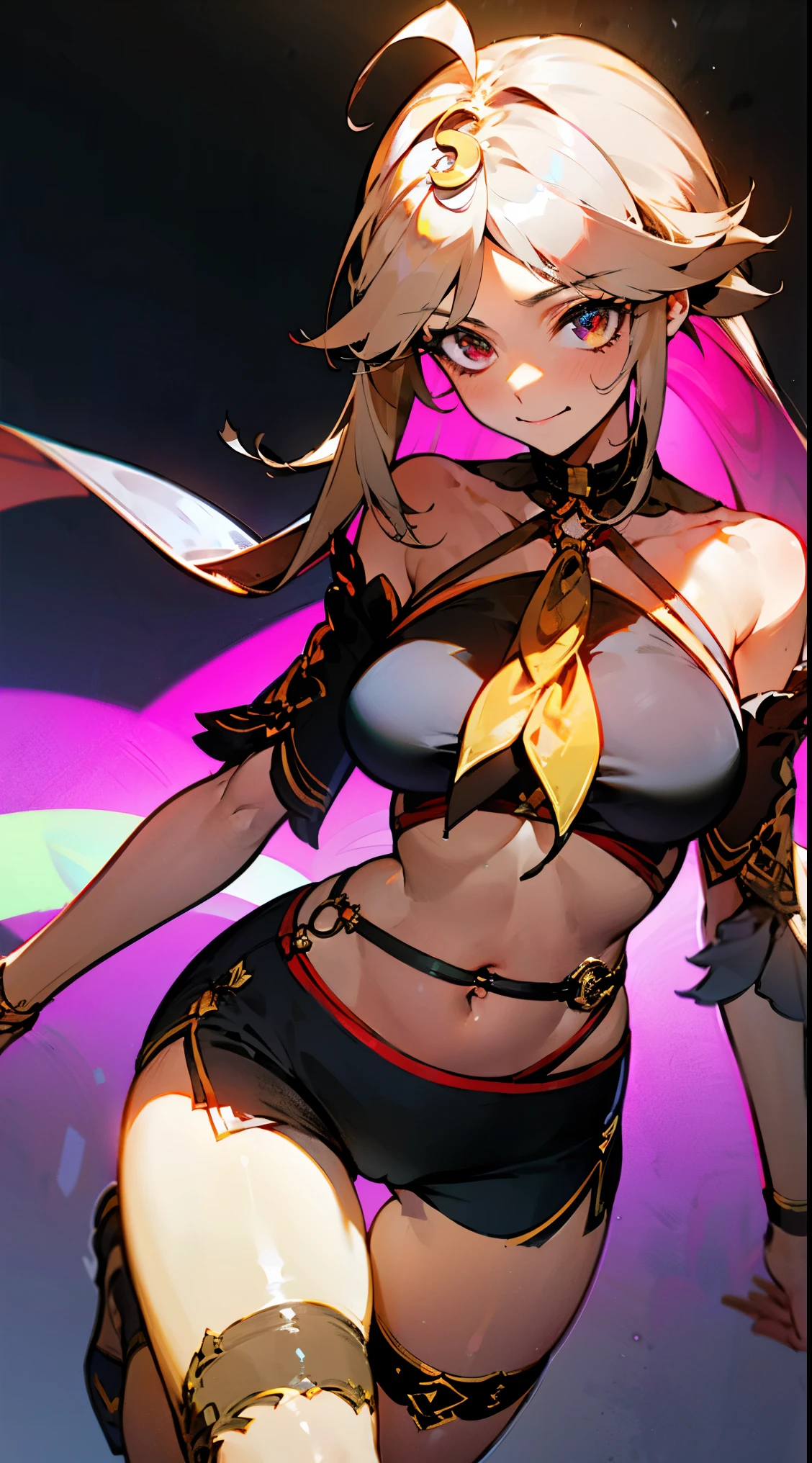 ((top-quality、8K,masterpiece:1.3))、Chest Sharp Focus:1.2、 (Beautiful elf with perfect figure:1.4)、 Fluorescent pink long hair、 (A detailed eye、Luminous Eyes、Downward eyes、二重まぶた、A slight smil、Open mouth and happy smile、Climax face and ecstatic face)、 (Tight cyberpunk suit:1.1)、(red pink thong)、(piercings:1.3)、(zettai ryouiki)、 ((Huge breasts:1.4)、big areolae、Milk Away、Puffy nipple)、 ((Cameltoe:1.2)、(Tattoo on the glowing pubic area)、(abdominals:1.2)、(Big ass)、(thick thight:1.3))、 ((Brown skin tone:1.4)、(skin tanned:1.4)、5Fingered hand、Highly detailed facial and skin texture)、 (Sway Back Stance:1.3) 、 ((Cyberpunk City at night、colorful neon lights at night、Futuristic city at night)))、Perfect light、NSFW