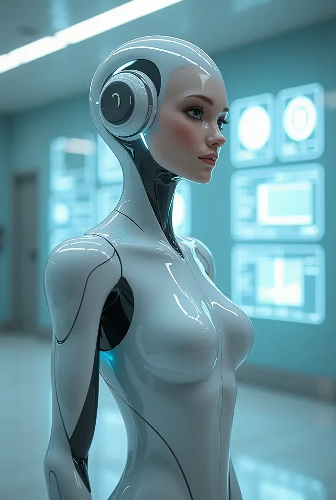 complex 3d render ultra detailed of a beautiful porcelain profile woman android face, cyborg, robotic parts, 150 mm, beautiful studio soft light, rim light, vibrant details, luxurious cyberpunk, lace, hyperrealistic, anatomical, facial muscles, cable electric wires, microchip, elegant, beautiful background, octane render, H. R. Giger style, 8k, best quality, masterpiece, illustration, an extremely delicate and beautiful, extremely detailed ,CG ,unity ,wallpaper, (realistic, photo-realistic:1.37),Amazing, finely detail, masterpiece,best quality,official art, extremely detailed CG unity 8k wallpaper, absurdres, incredibly absurdres, robot, silver halmet, full body, sitting,(bikini)