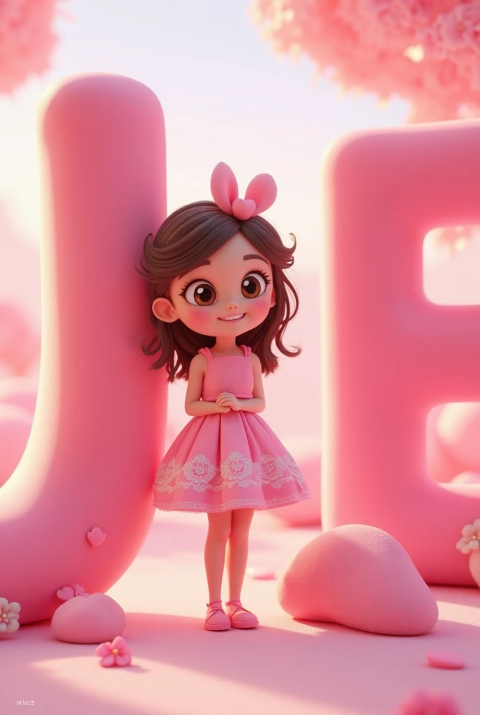 chubby girl with curly hair and dancing inside a big red rose